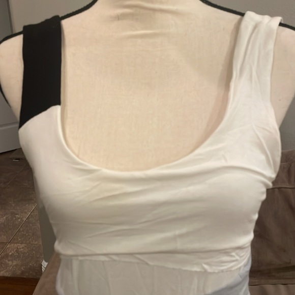 EUC Bailey 44 Low Back Black White Gray Tiered Bodycon Dress size Small - Picture 2 of 10